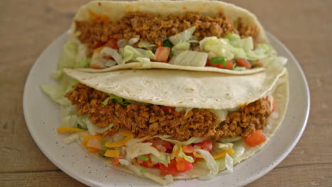 mexican tacos with minced chicken - mexican traditional cuisine