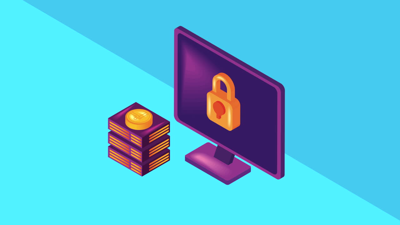 animación de bloqueo dorado seguro