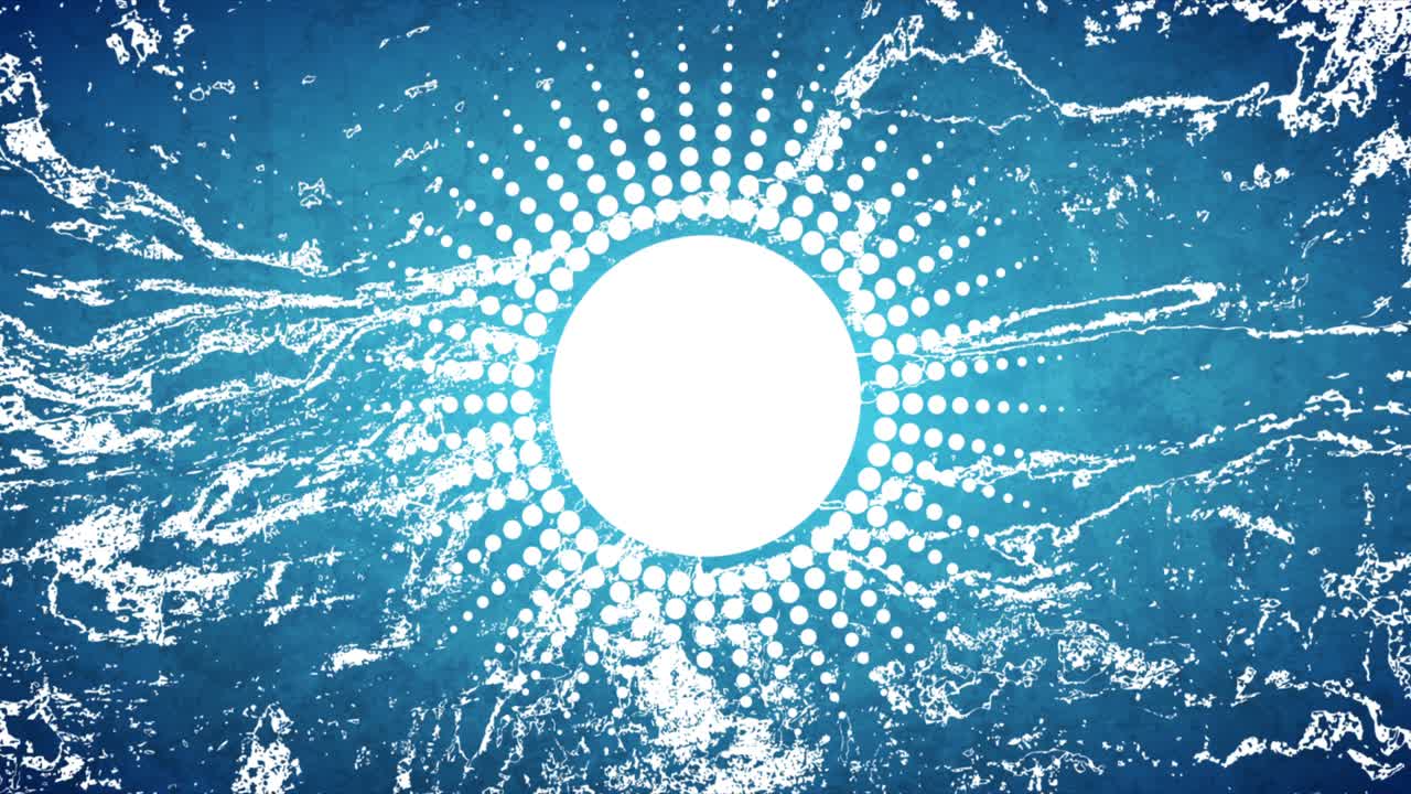 블루 그런지 하프톤 추상적인 원 기하학적 모션 디자인