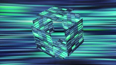 abstract geometric 3d render with glowing lines