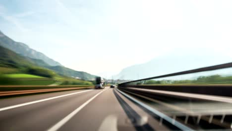 time lapse driver pov italy highway in dolomite