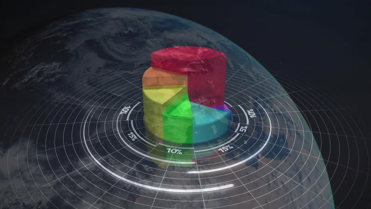 animación de las estadísticas y el procesamiento de datos financieros en todo el mundo