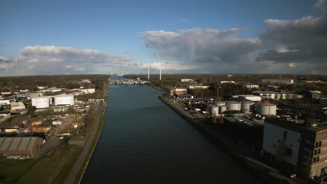 Drone-aerial-of-the-canal-in-Albertkanaal