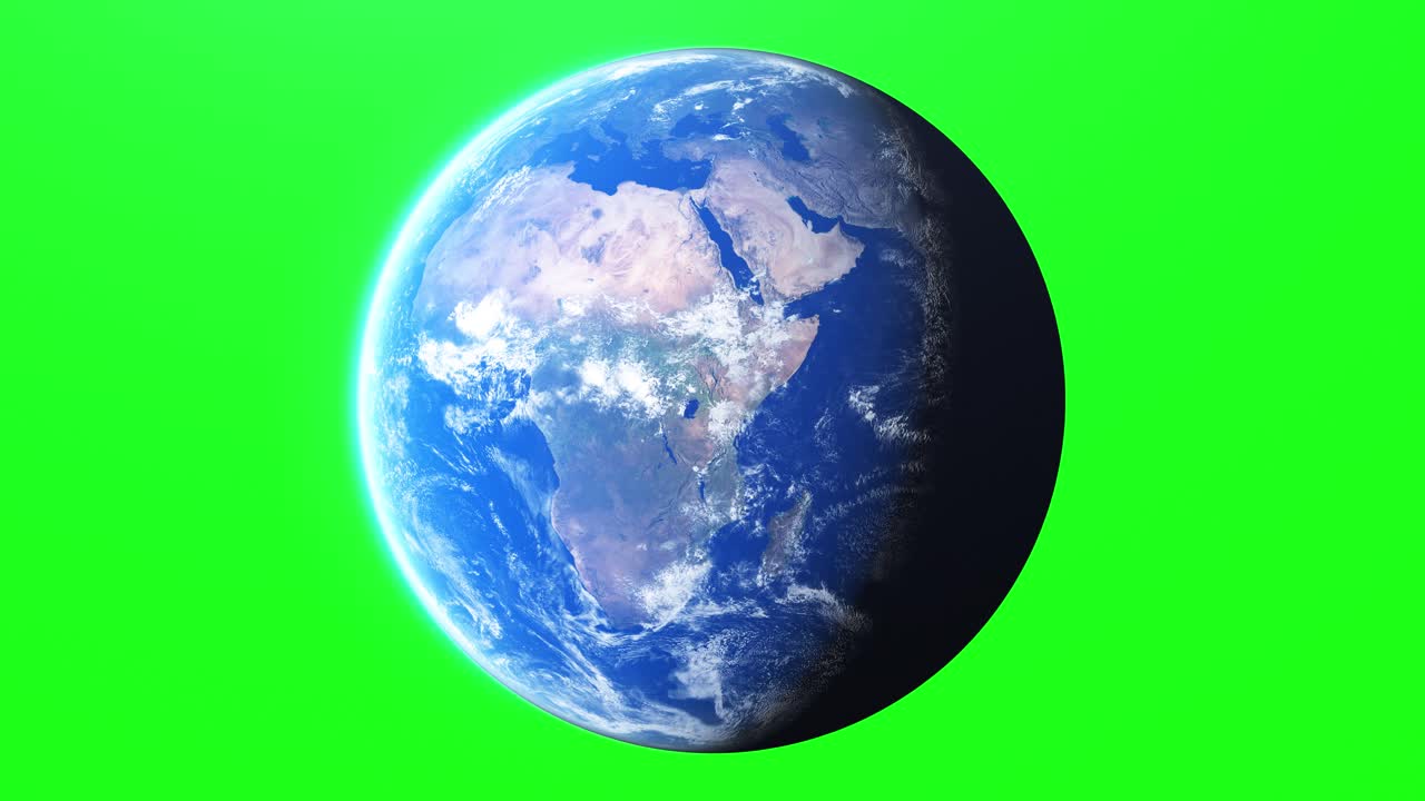 pantalla verde rotación del planeta tierra