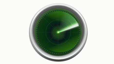 animation loop of an old empty radar screen on white background