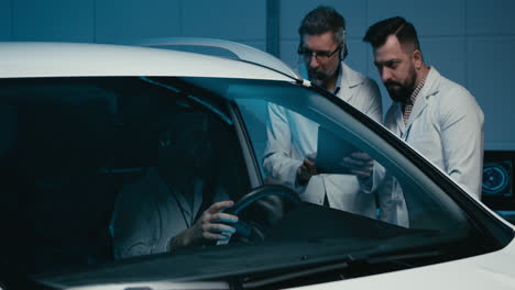 automotive vehicle testing and analysis by engineers
