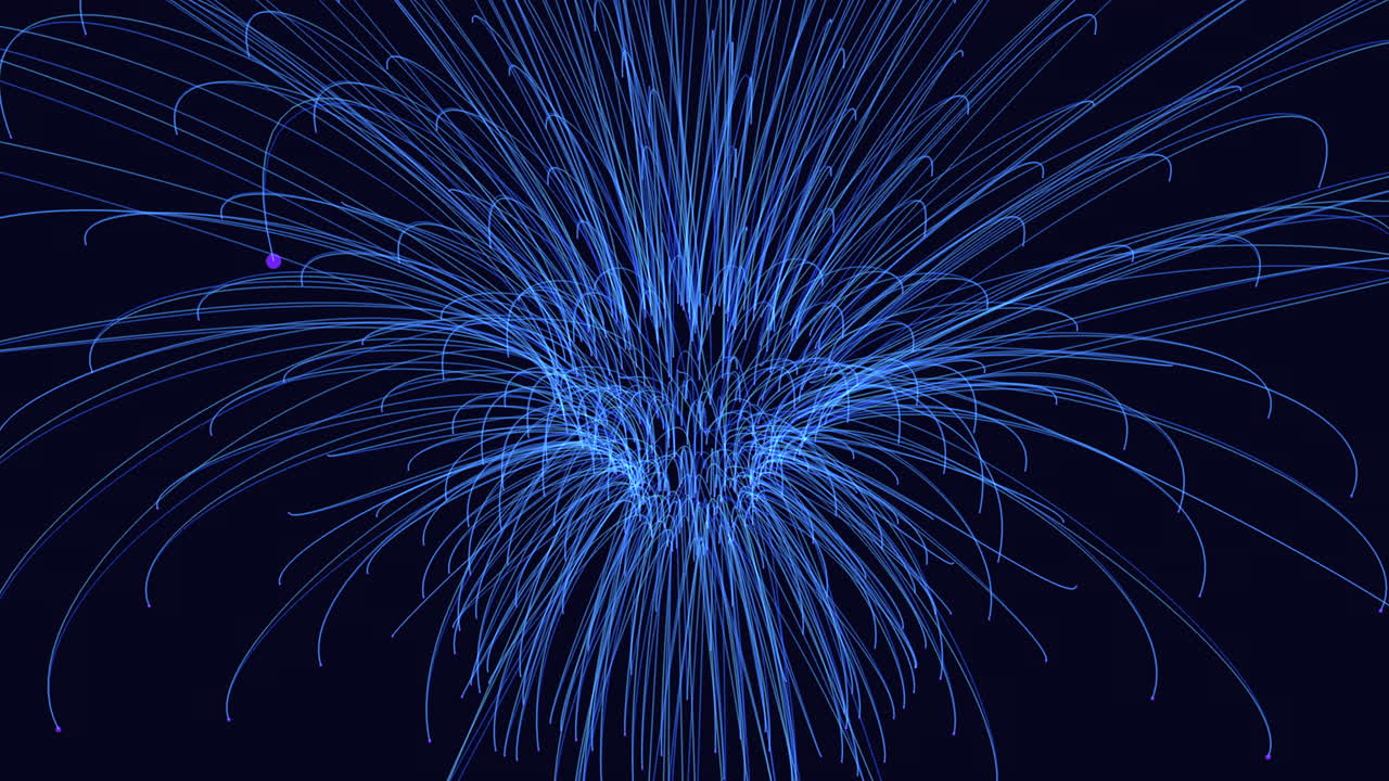 Stunning blue fireworks illuminate the night sky in captivating display
