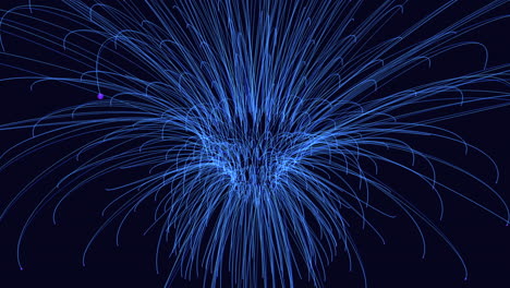 impresionantes fuegos artificiales azules iluminan el cielo nocturno en una exhibición cautivadora