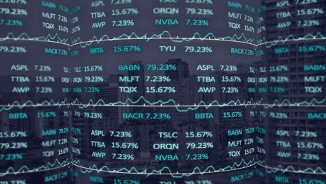 Animation-of-stock-market-display-on-glowing-background.