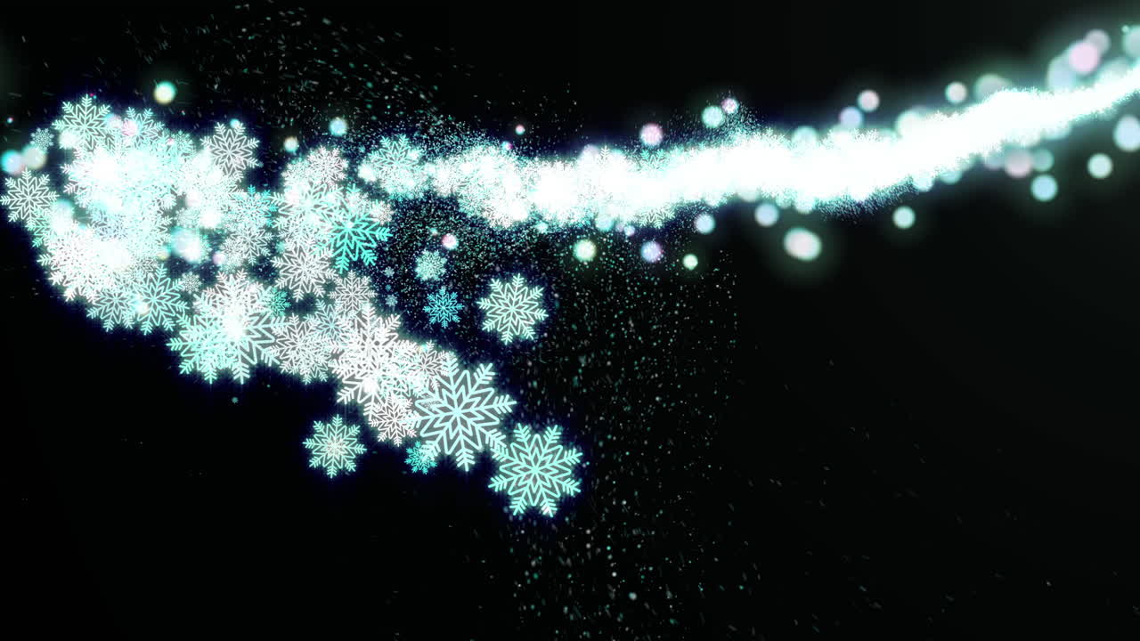 Magical Snowflakes and Sparkling Light Trail Animation