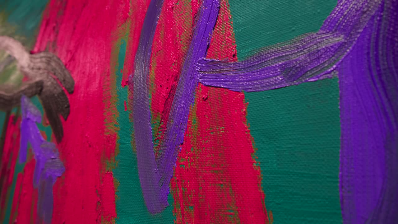 pintura abstracta con colores atrevidos y pinceladas