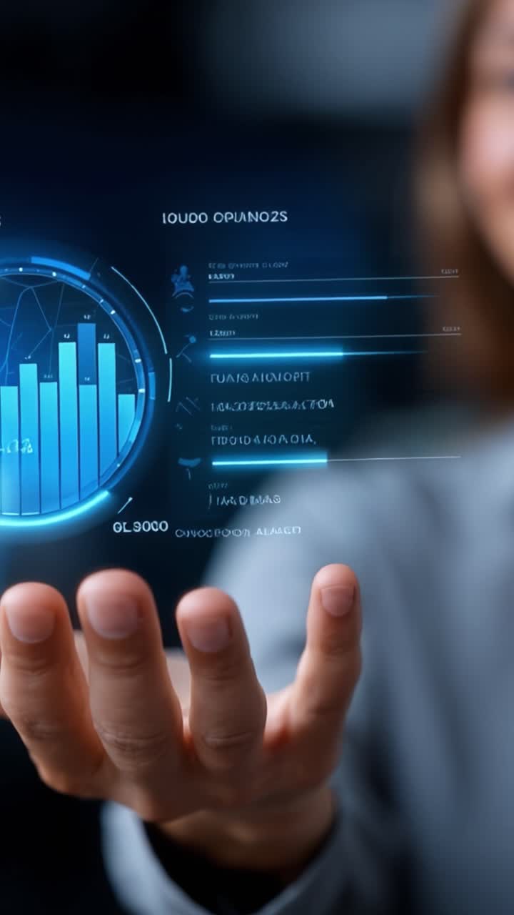 Advanced Data Visualization Technology Showcasing Interactive Graphs and Analytics in User's Hand for Enhanced Decision-Making and Insight Extraction