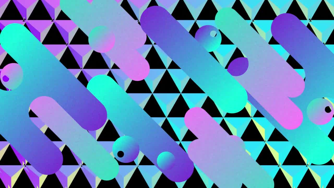 formas curvas coloridas que se mueven en una rejilla reflectante