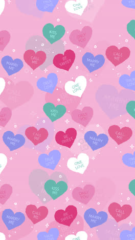 motion graphic of hand drawn flat design conversation hearts illustration pattern