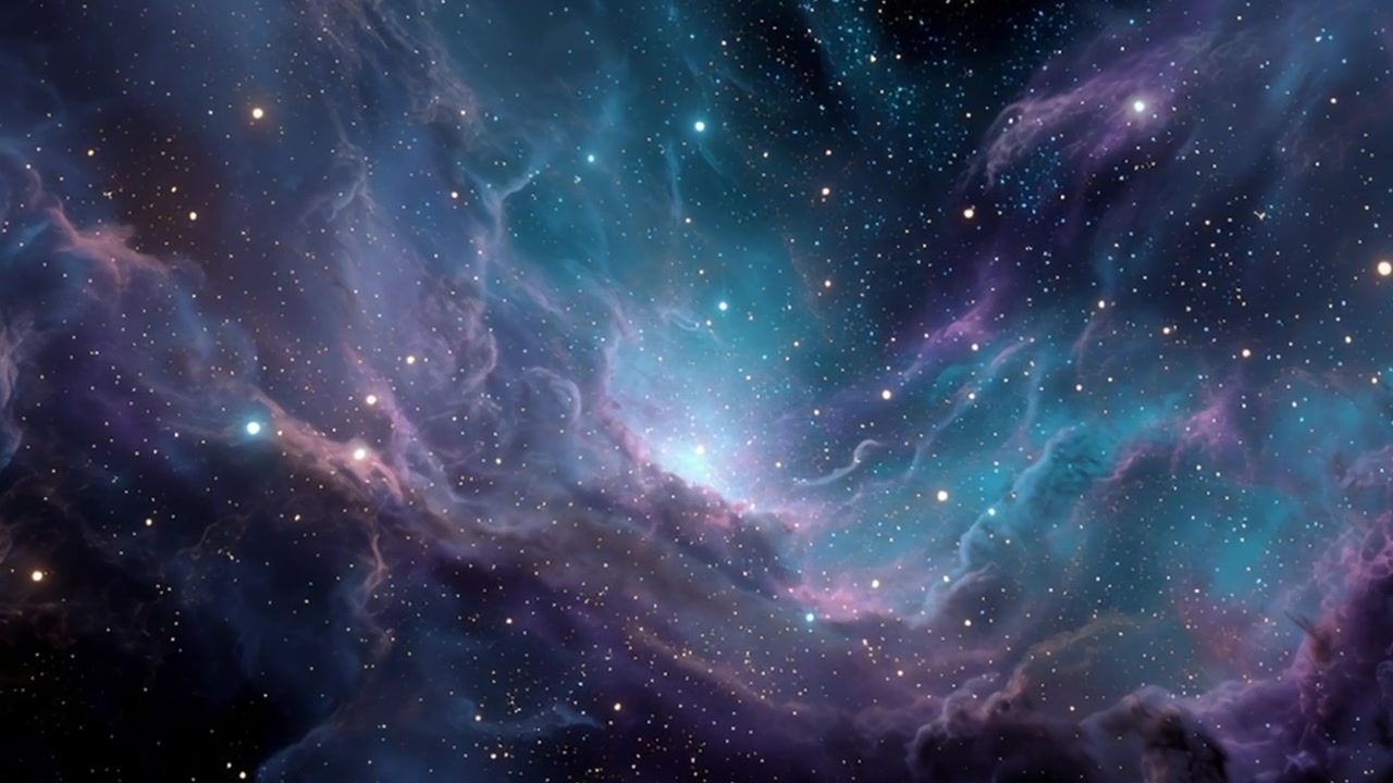Volando a través de una nebulosa vibrante con estrellas brillantes.