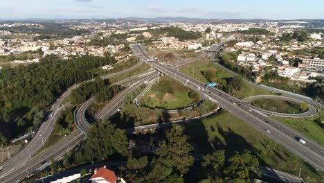 overhead view of traffic on a multilane road