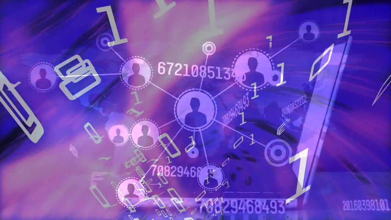 비즈니스 사람들에 대한 아이콘과 연결 네트워크의 애니메이션