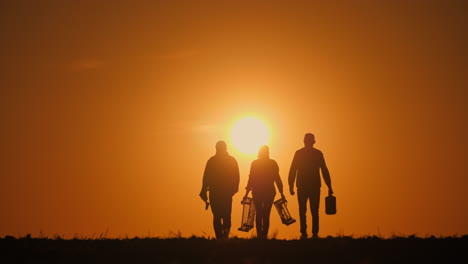 los agricultores al atardecer