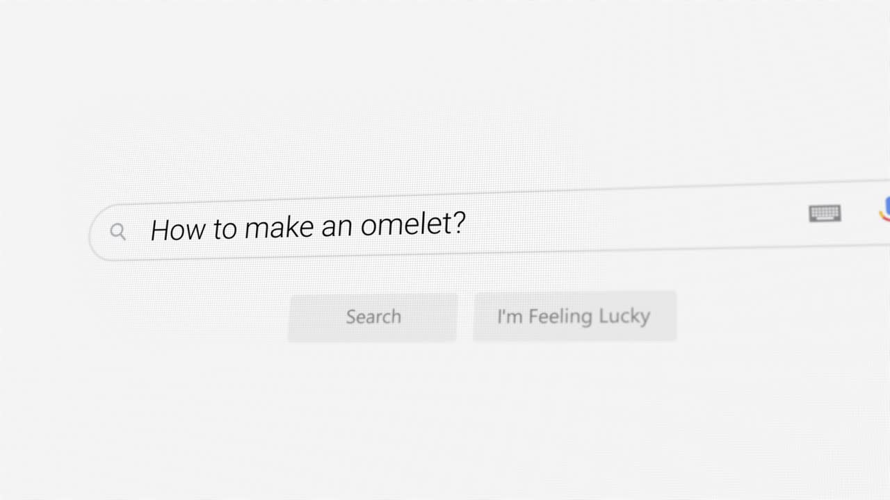 Searching for How to make an omelet? on Internet browser