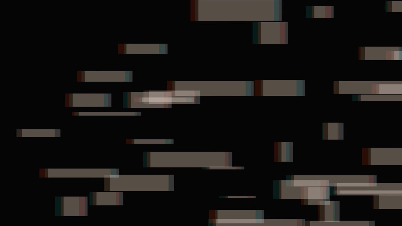 Efecto glitch digital con formas rectangulares parpadeantes