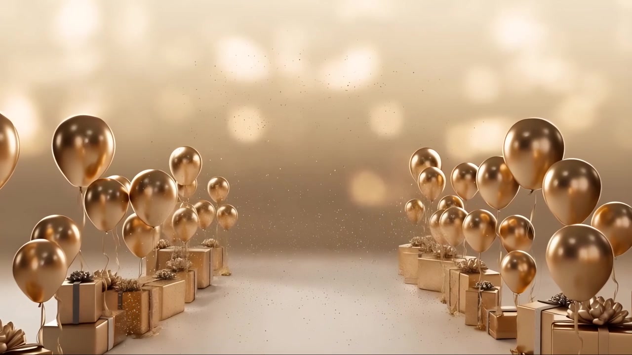 Sfondo di compleanno con palloncini 4K