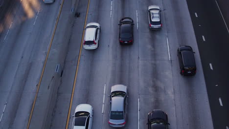 Aerial-shot-overhead-a-congestion-on-the-highway-at-rush-hour-traffic-in-Georgia