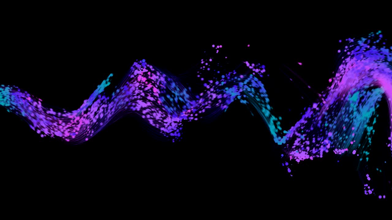 프레임을 가로질러 흐르는 추상적인 입자들