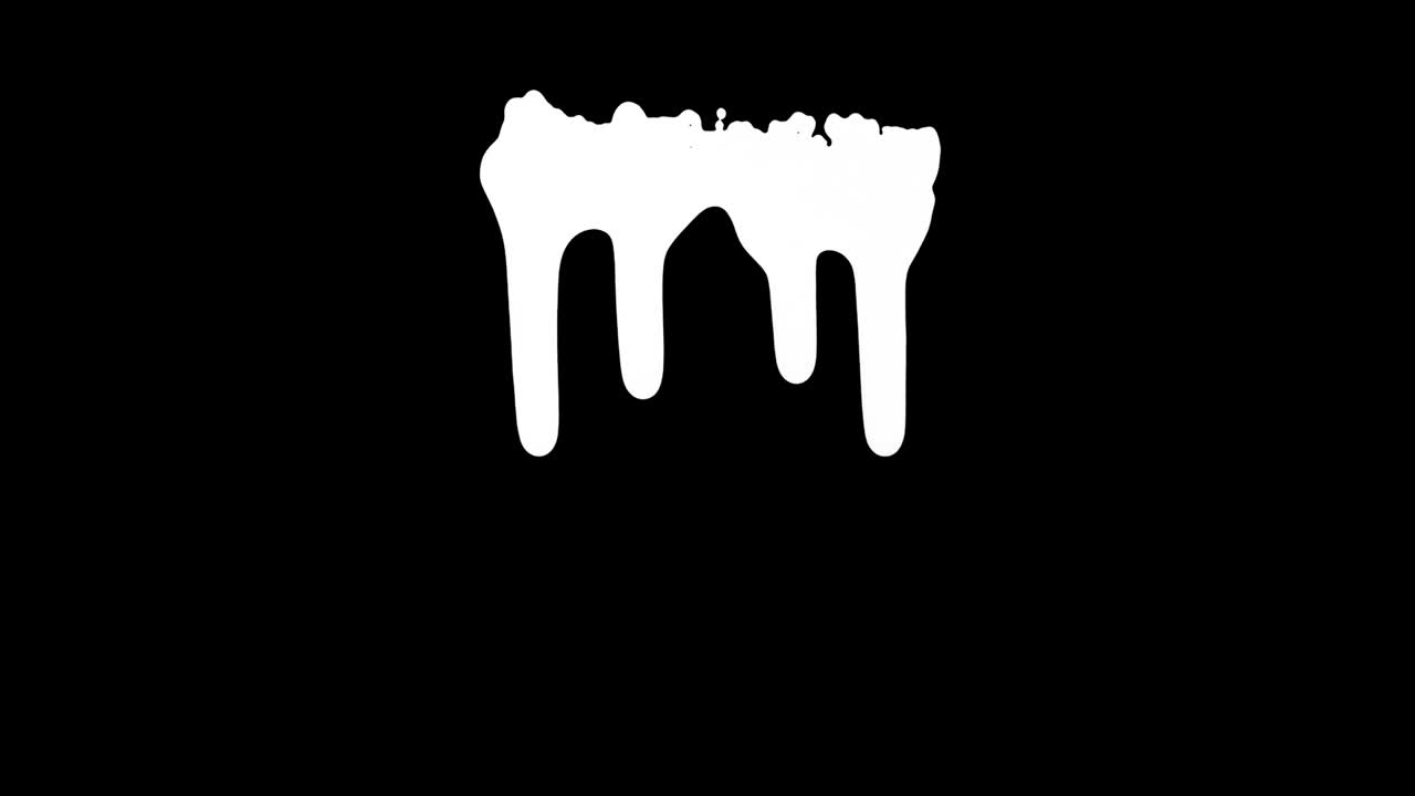 White Ink Dripping Over Black Screen Background