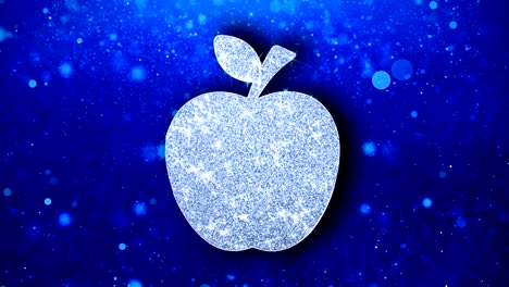 el icono de la manzana parpadea con brillo y las partículas brillantes brillan.