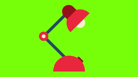 animación de una lámpara sobre un fondo de pantalla verde