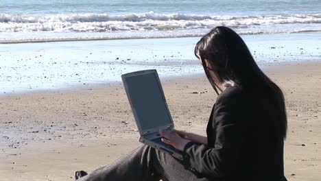 business woman working outdoors