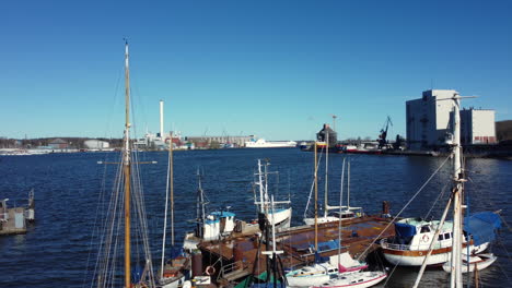 harbor scene with boats and ships