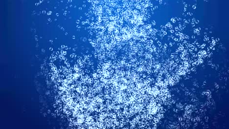 multiple bubble rings exploding in water and spreading bubbles 4k 3d green screen loop animation