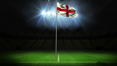 england national flag waving on flagpole