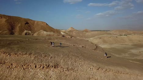 aerial footage: flying over the desert mountains of the crater of ramon