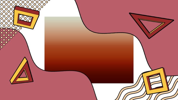 Animation of colorful moving geometrical graphics over white background