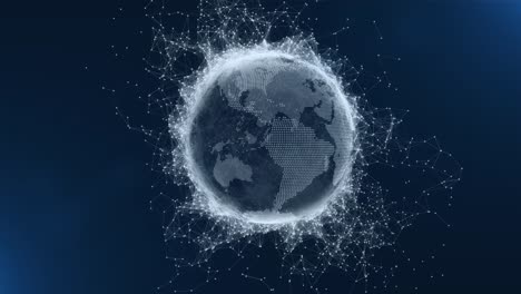 globo de datos digital tierra conectar nubes digitales tierra rotación animación social tecnología del futuro abstracto negocio red de crecimiento científico que rodea el planeta mundo rotatin
