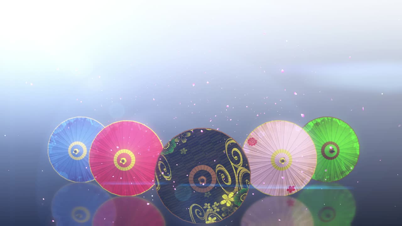 일본어 중국어 우산 우산 루프 애니메이션