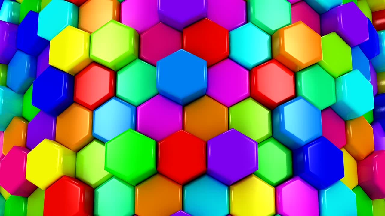 hexágonos animados de colores