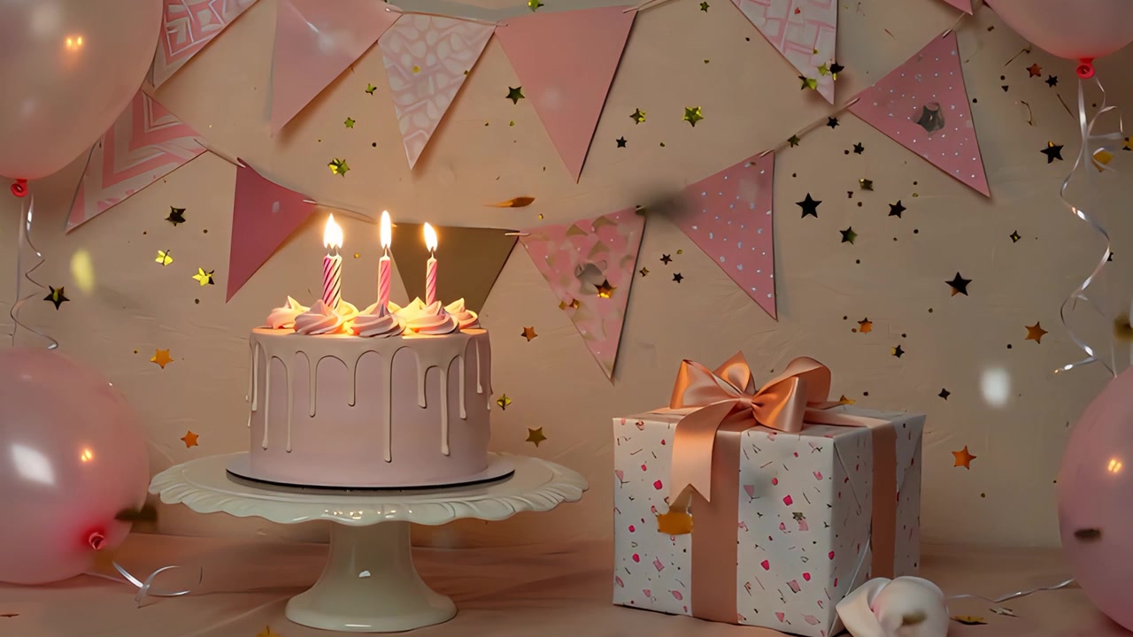 Sfondo di compleanno con palloncini 4K