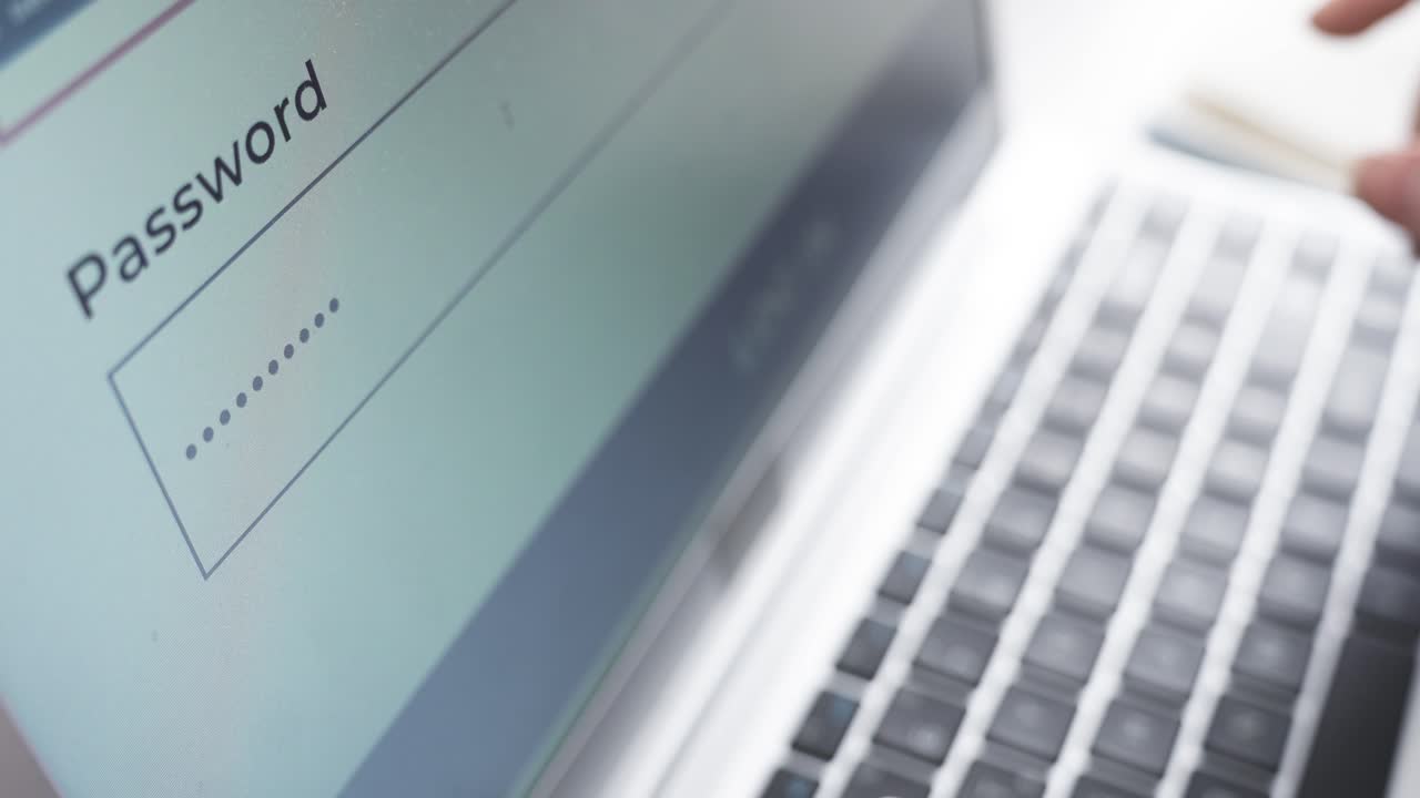 entrada de contraseña. manos de primer plano y contraseña.