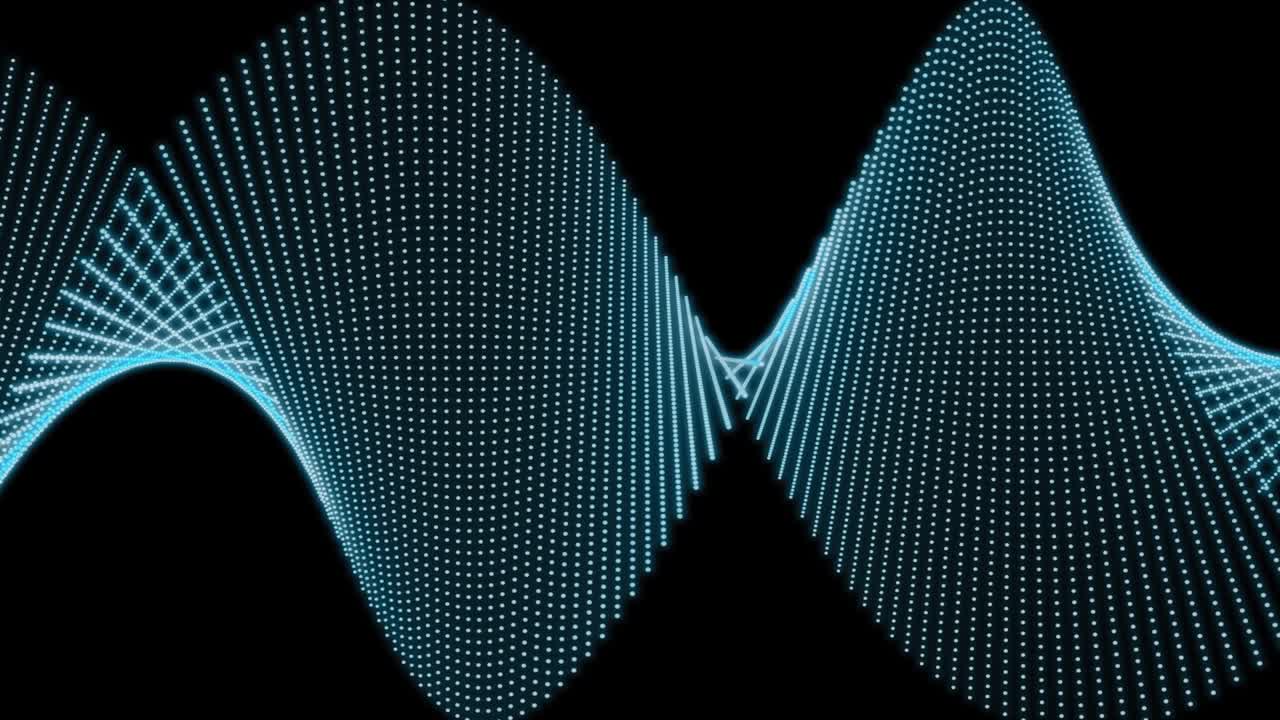 punti blu astratti delicatamente a spirale su uno sfondo nero