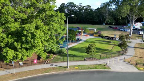 drone footage of leslie patrick park in arana hills near brisbane