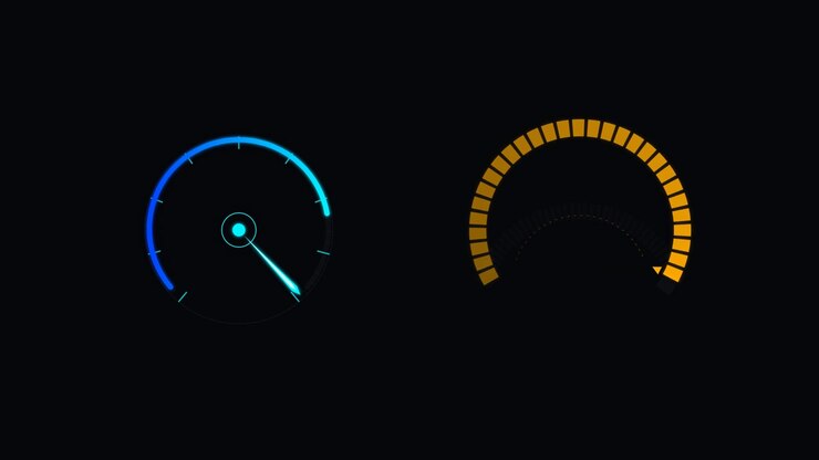 Digital Gauge Interface with Loading and Speed Indicators