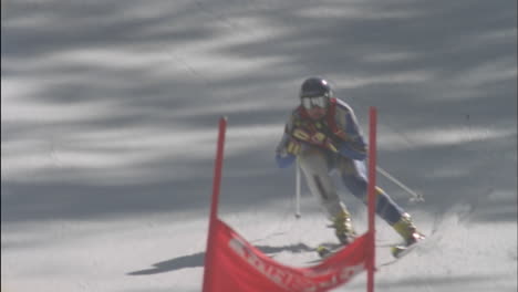 alpine skier running a downhill course 28