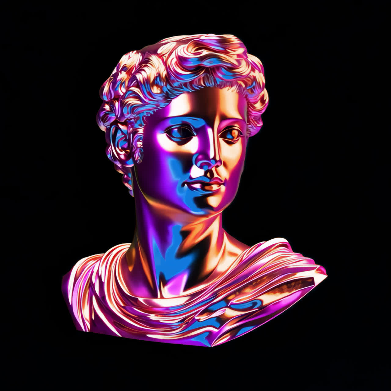 Holographic Bust Sculpture