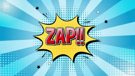 comic-style "zap!" burst with vibrant motion effects.