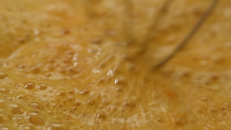 boiling liquid in a pan