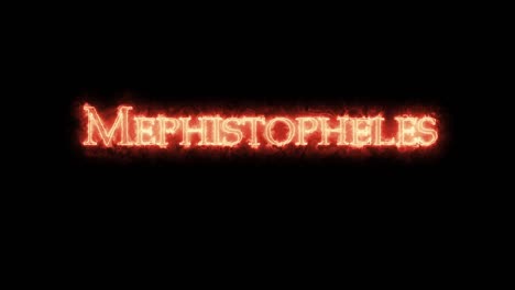 mephistopheles written with fire. loop