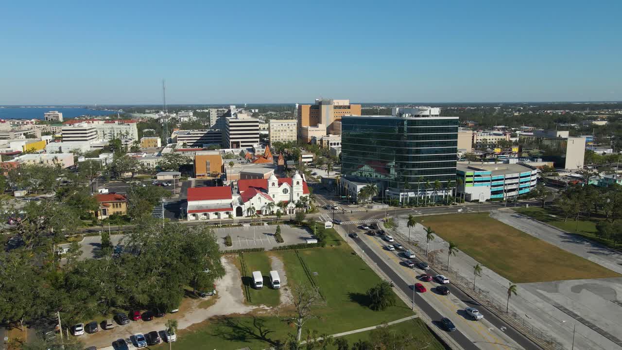 Aerial View of a Florida City Downtown